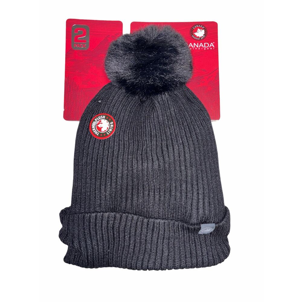 Canada Weathergear Thermal Plush Lined Beanies Set of Two NEW